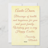 ハッピーイースターヴィンテージ踊りラビットガールwバスケット シーズンカード (裏面)