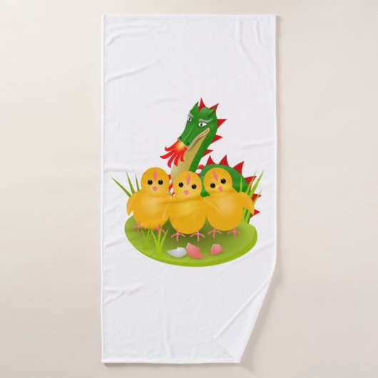 ハッピーイースター三匹の雛とモンの竜 バスタオル (バスタオル)
