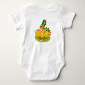 ハッピーイースター三匹の雛とモンの竜 ベビーボディスーツ (裏面)