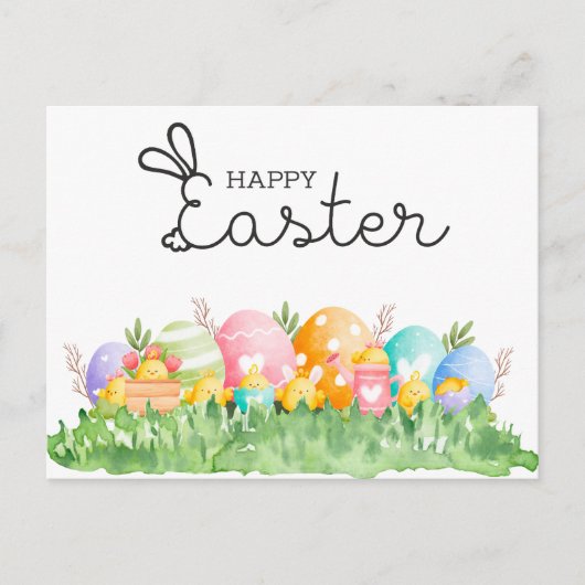 ハッピーイースター付き卵はがき ポストカード (正面)