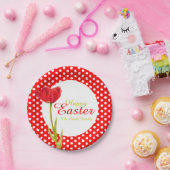 ハッピーイースター休日レッドパーティー紙プレート ペーパープレート (パーティー)