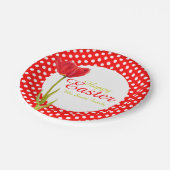 ハッピーイースター休日レッドパーティー紙プレート ペーパープレート (アングル)