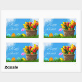 ハッピーイースター休日 長方形シール (シート)