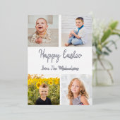 ハッピーイースター写真コラージュ 箔シーズンカード (立ち正面)