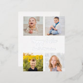 ハッピーイースター写真コラージュ 箔シーズンポストカード (正面/裏面)