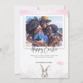 ハッピーイースター写真水色 カード (正面)