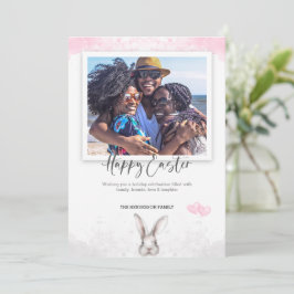 ハッピーイースター写真水色 カード