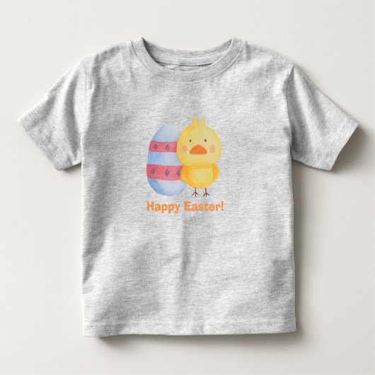 ハッピーイースター卵およびベビー用ひよこ トドラーTシャツ (正面)