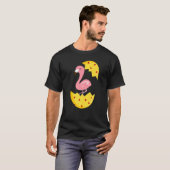 ハッピーイースター卵かわいいフラミンゴアパレル卵狩りFa Tシャツ (正面フル)