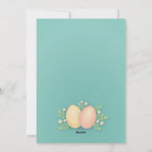 ハッピーイースター卵と花ソフトピンク黄色 シーズンカード (裏面)