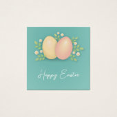 ハッピーイースター卵と花ソフトブルー，ピンク (正面)