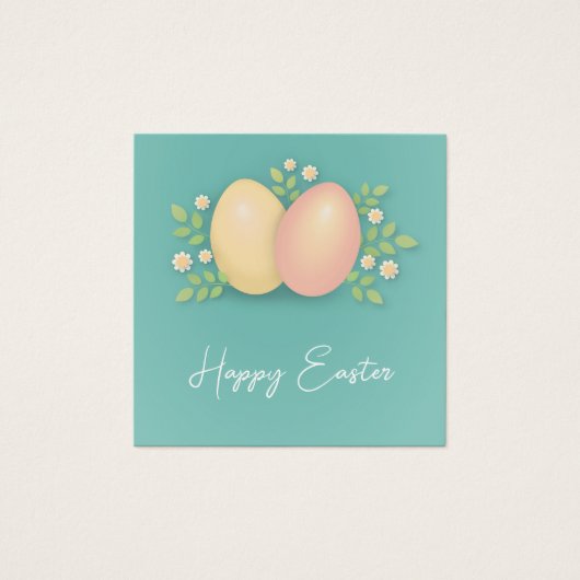 ハッピーイースター卵と花ソフトブルー，ピンク (正面)