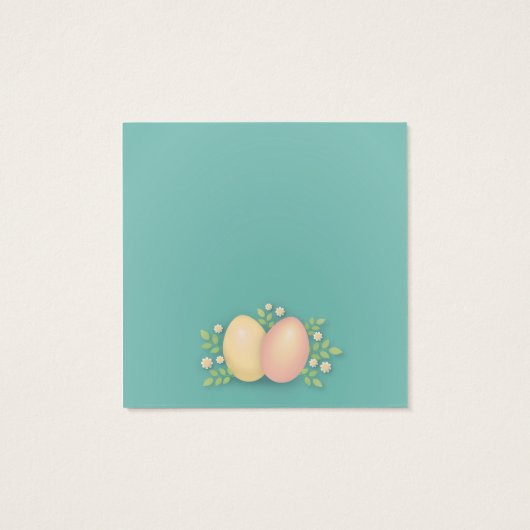 ハッピーイースター卵と花ソフトブルー，ピンク (裏面)