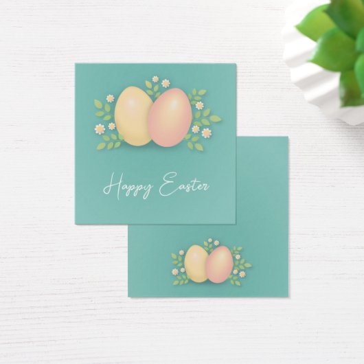 ハッピーイースター卵と花ソフトブルー，ピンク (デスク)