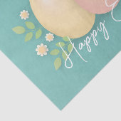 ハッピーイースター卵と花ソフトブルー 薄葉紙 (詳細)