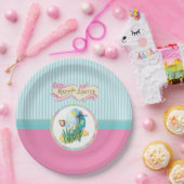 ハッピーイースター卵と蝶オンブルーストライプズ ペーパープレート (パーティー)