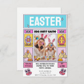 ハッピーイースター卵の写真ホリデイ 招待状 (正面/裏面)