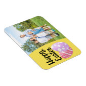 ハッピーイースター卵オン黄色のカスタムフォトフレーム マグネット (右側)