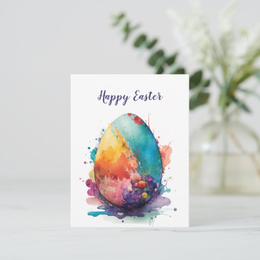 ハッピーイースター卵カードデザイングリーティングカード シーズンカード (スタンド正面)