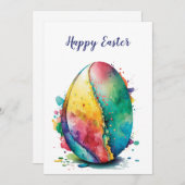 ハッピーイースター卵カードデザイングリーティングカード シーズンカード (正面/裏面)