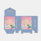 ハッピーイースター卵モノグラム水彩青カスタム色 フェイバーボックス (折り畳みなし)