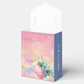 ハッピーイースター卵モノグラム水彩青カスタム色 フェイバーボックス (オープン)