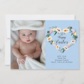 ハッピーイースター卵リース | 家族の写真 シーズンカード (正面)