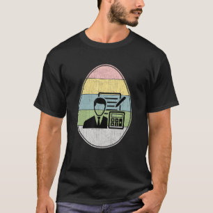 ハッピーイースター卵会計士グラフィックイースターデイAcc Tシャツ