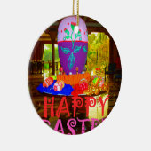 ハッピーイースター卵春用センターピース セラミックオーナメント (右)