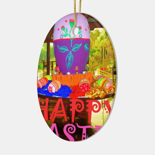ハッピーイースター卵春用センターピース セラミックオーナメント (左)