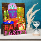 ハッピーイースター卵春用センターピース フォトプラーク (側面)
