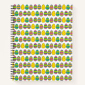 ハッピーイースター卵狩り絵を描卵イエローピンク ノートブック (正面)
