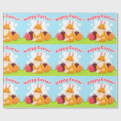 ハッピーイースター卵狩り ラッピングペーパー (フラット)