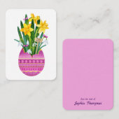 ハッピーイースター卵&イエローダッフォディル花 ノートカード (正面/裏面)