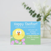 ハッピーイースター可愛い雛卵編集可能 シーズンカード (スタンド正面)