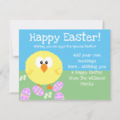 ハッピーイースター可愛い雛卵編集可能 シーズンカード (正面)