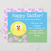 ハッピーイースター可愛い雛卵編集可能 シーズンカード (正面/裏面)