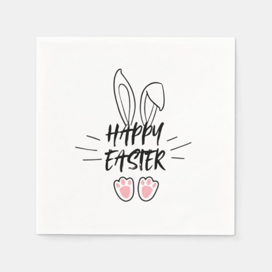 ハッピーイースター型 スタンダードカクテルナプキン (正面)
