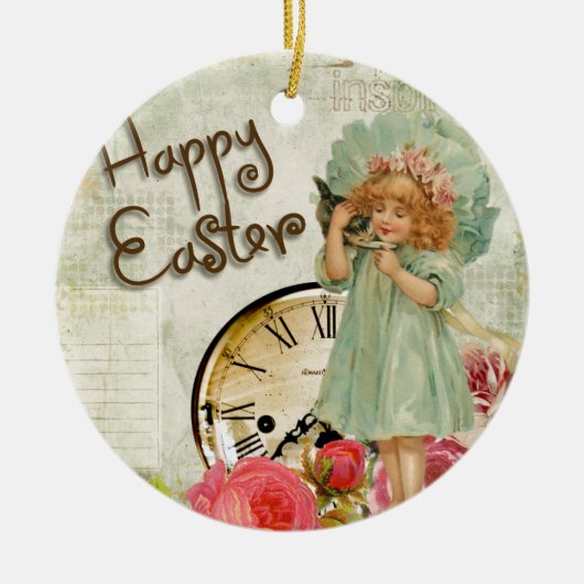 ハッピーイースター女 セラミックオーナメント (正面)
