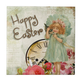 ハッピーイースター女 タイル
