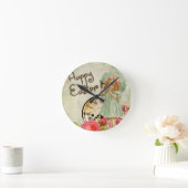 ハッピーイースター女 ラウンド壁時計 (ホーム)