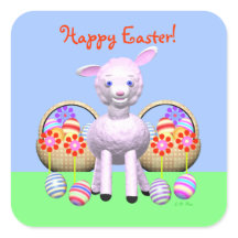 ハッピーイースター子羊とイースターエッグ