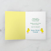 ハッピーイースター孫イエローシック復活祭バスケット シーズンカード (内部)