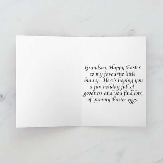ハッピーイースター孫折り畳みホリデーカード シーズンカード (内部)