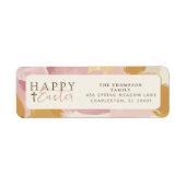 ハッピーイースター宗教モダンピンクフローラ ラベル (正面)