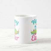 ハッピーイースター宗教十字型かわいい花 コーヒーマグカップ (中央)