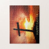 ハッピーイースター宗教十字型キリスト教のテーマ ジグソーパズル (縦)