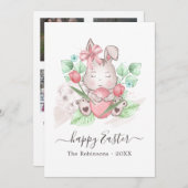 ハッピーイースター家族の写真のコラージュの挨拶 シーズンカード (正面/裏面)