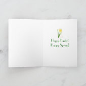 ハッピーイースター幸せな春カードと水仙 シーズンカード (内部)