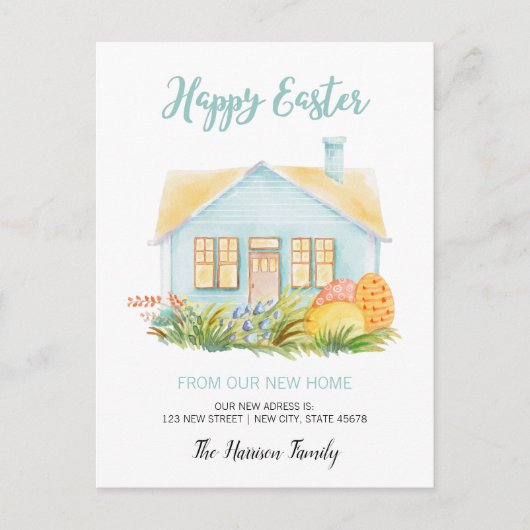 ハッピーイースター引っ越しのお知らせ シーズンポストカード (正面)